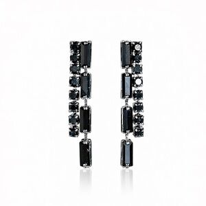 Elegant Black Crystal Earrings